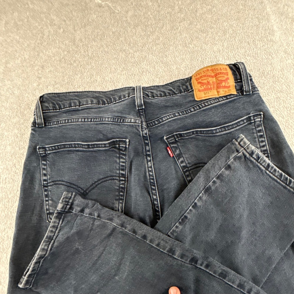 Levi's 511 Slim Fit Jeans Mens 36x32 Blue Dark Wash Stretch Denim